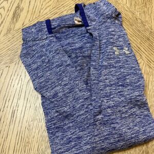 Under Armour Women's Medium‎ Blue Heathered HeatGear Loose Fit Hooded shirt